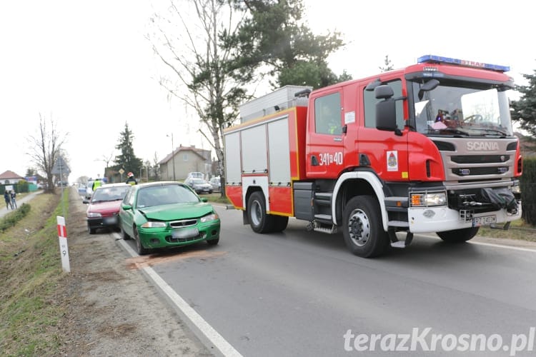 Zderzenie trzech samochodów w Korczynie