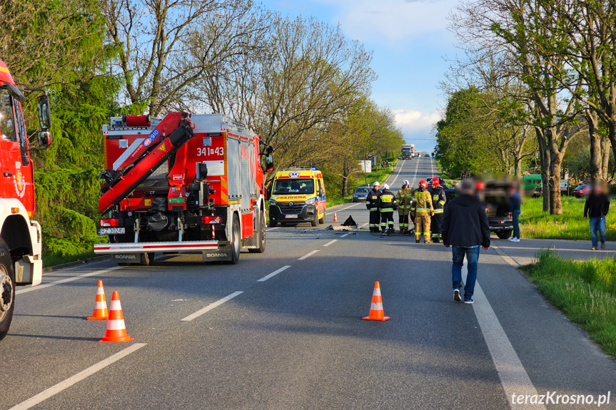 Zderzenie trzech samochodów w Krośnie