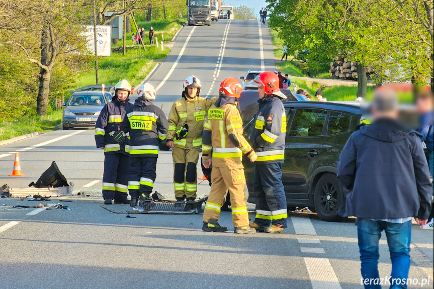 Zderzenie trzech samochodów w Krośnie