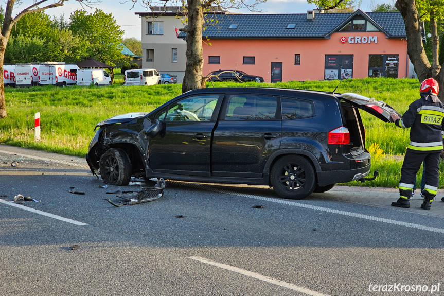 Zderzenie trzech samochodów w Krośnie