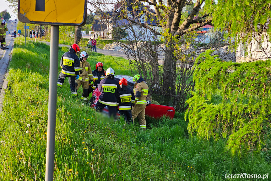 Zderzenie trzech samochodów w Krośnie