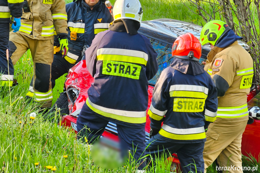 Zderzenie trzech samochodów w Krośnie