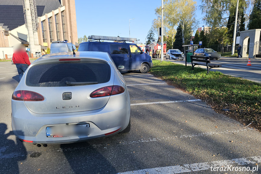 Zderzenie trzech samochodów w Krośnie