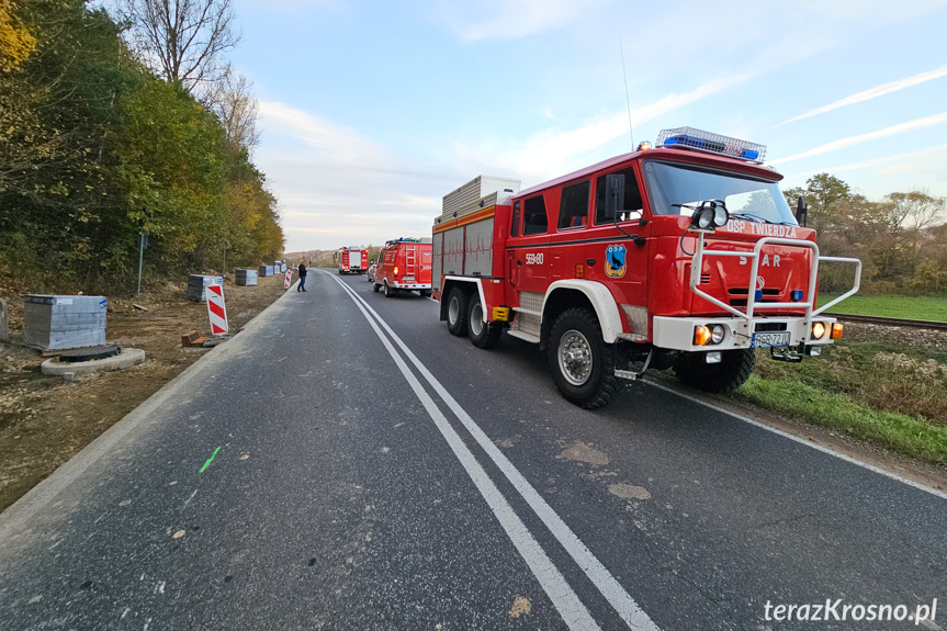 Zderzenie trzech samochodów w Przybówce