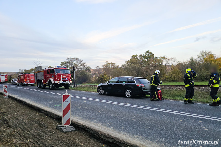 Zderzenie trzech samochodów w Przybówce