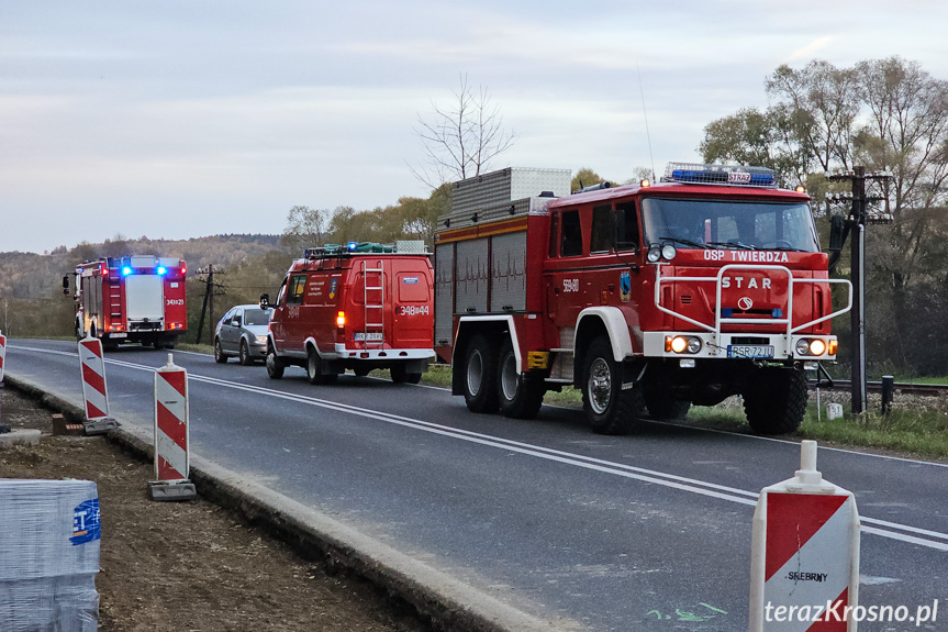 Zderzenie trzech samochodów w Przybówce