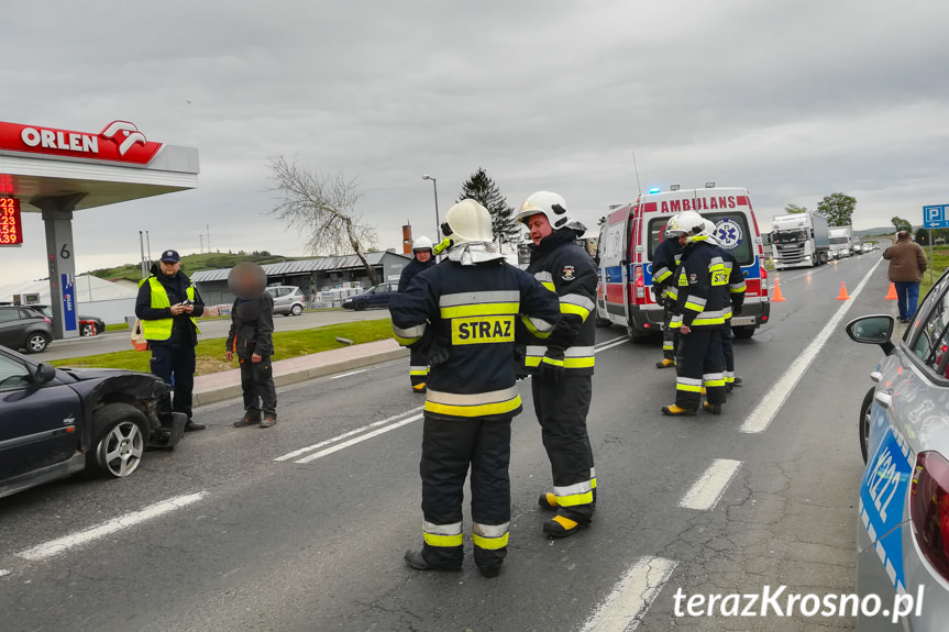 Zderzenie trzech samochodów w Rymanowie