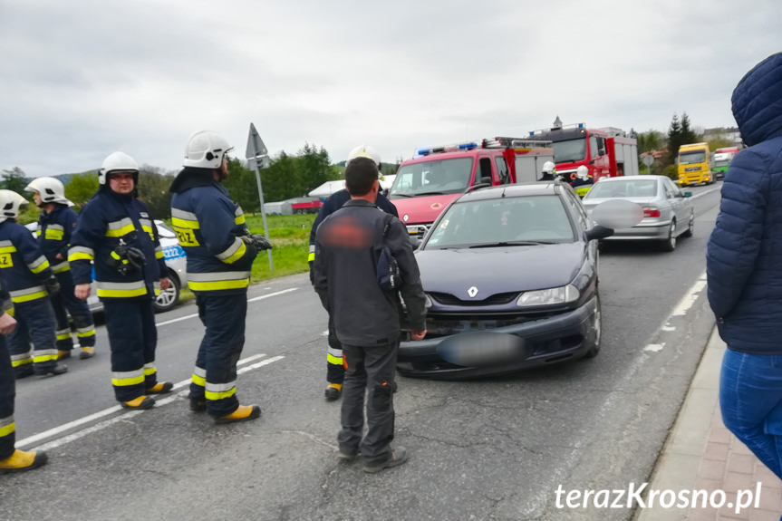 Zderzenie trzech samochodów w Rymanowie