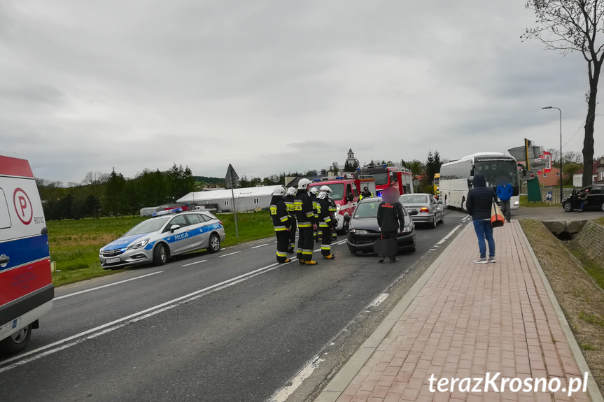 Zderzenie trzech samochodów w Rymanowie