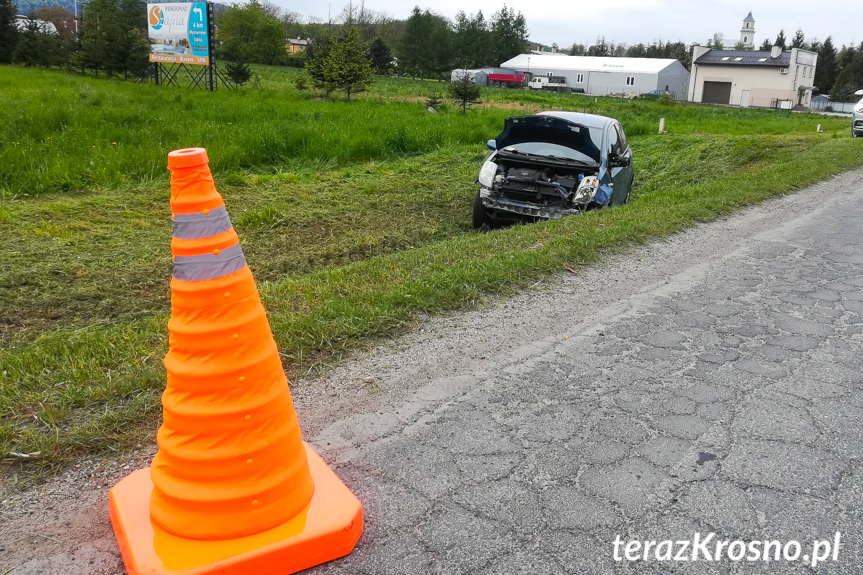 Zderzenie trzech samochodów w Rymanowie