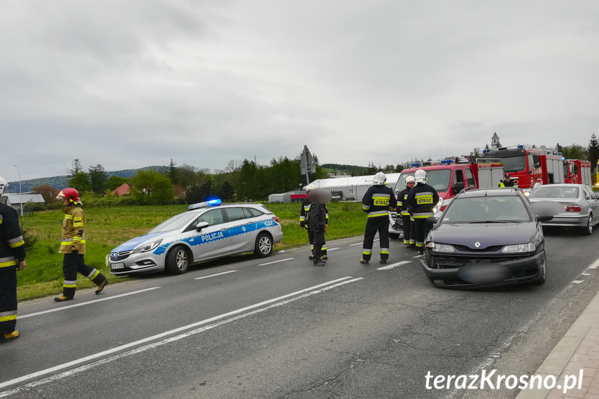 Zderzenie trzech samochodów w Rymanowie