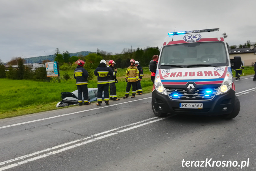 Zderzenie trzech samochodów w Rymanowie