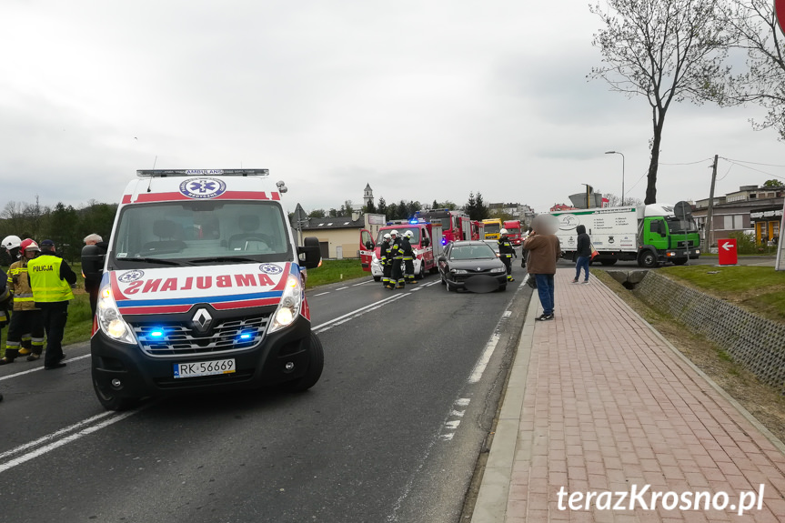 Zderzenie trzech samochodów w Rymanowie