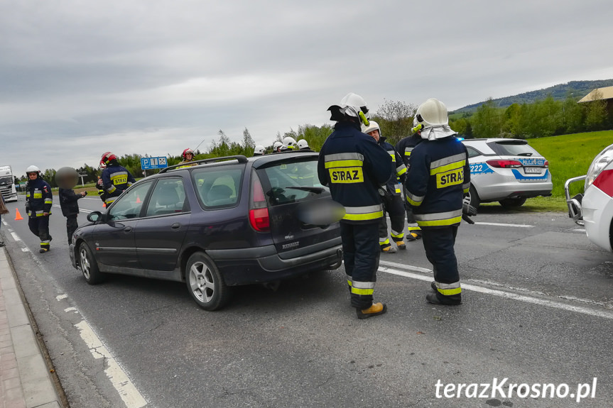 Zderzenie trzech samochodów w Rymanowie