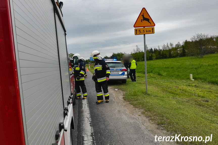 Zderzenie trzech samochodów w Rymanowie