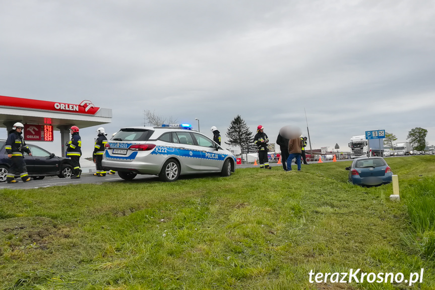 Zderzenie trzech samochodów w Rymanowie