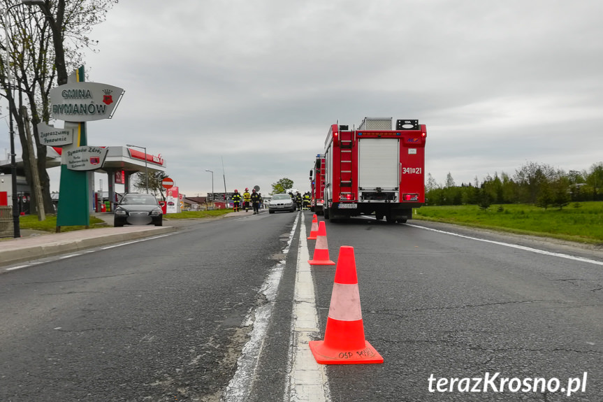 Zderzenie trzech samochodów w Rymanowie