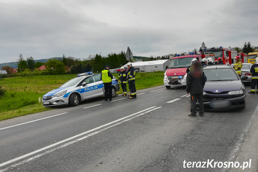 Zderzenie trzech samochodów w Rymanowie