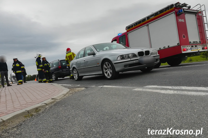 Zderzenie trzech samochodów w Rymanowie