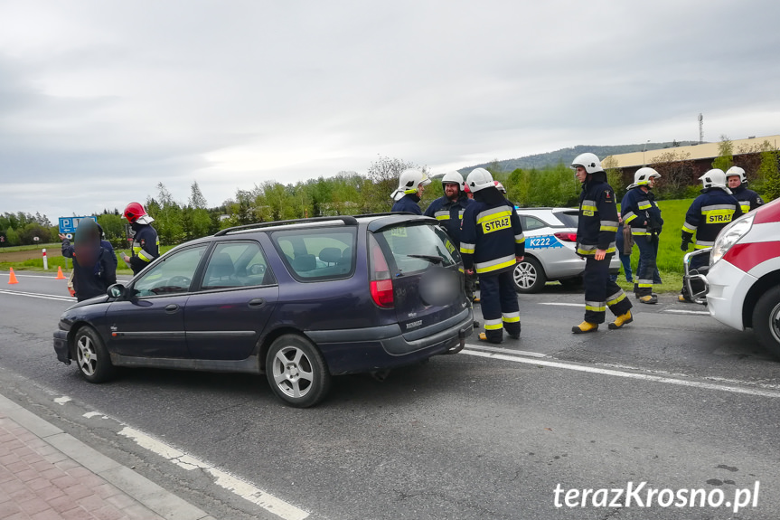 Zderzenie trzech samochodów w Rymanowie