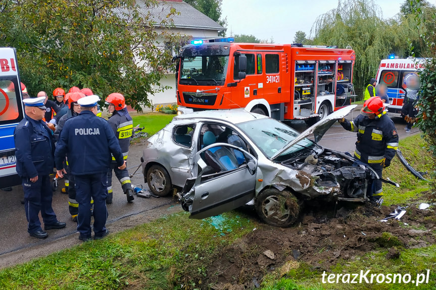 Żeglce. Samochód wjechał do rowu