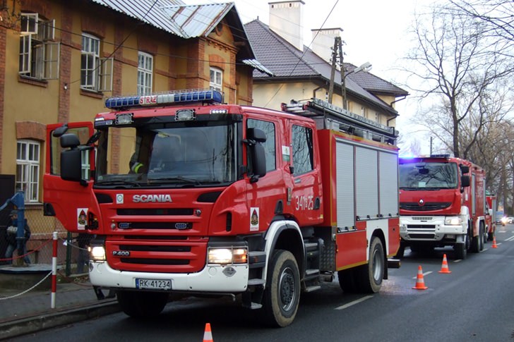 Pożar w Krośnie przy ul. Popiełuszki