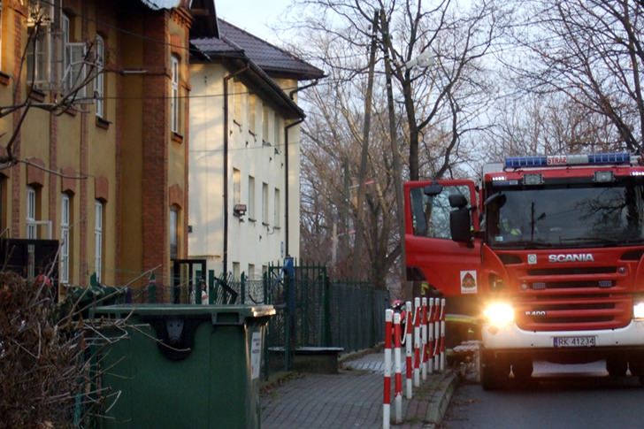 Pożar w Krośnie przy ul. Popiełuszki