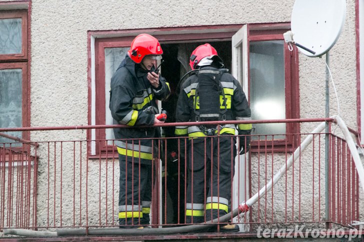 Pożar domu na ul. Popiełuszki w Krośnie