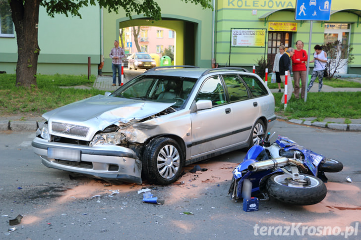 Wypadek na ul. Kolejowej w Krośnie