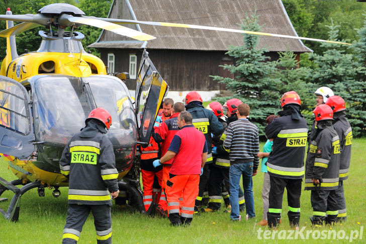 Wypadek w Głojscach, ciągnik przygniótł mężczyznę