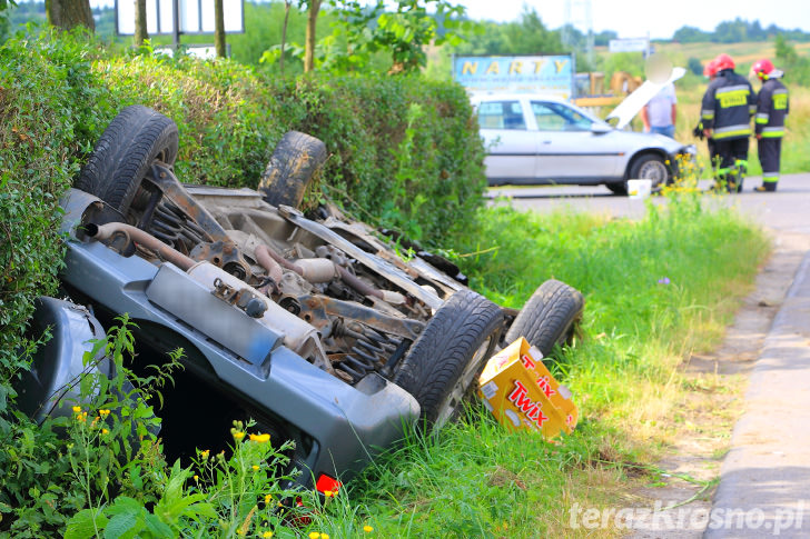 Zderzenie dwóch samochodów w Odrzykoniu