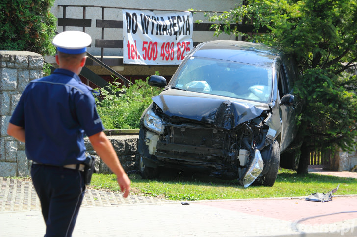 Wypadek na ul. Okrzei w Krośnie