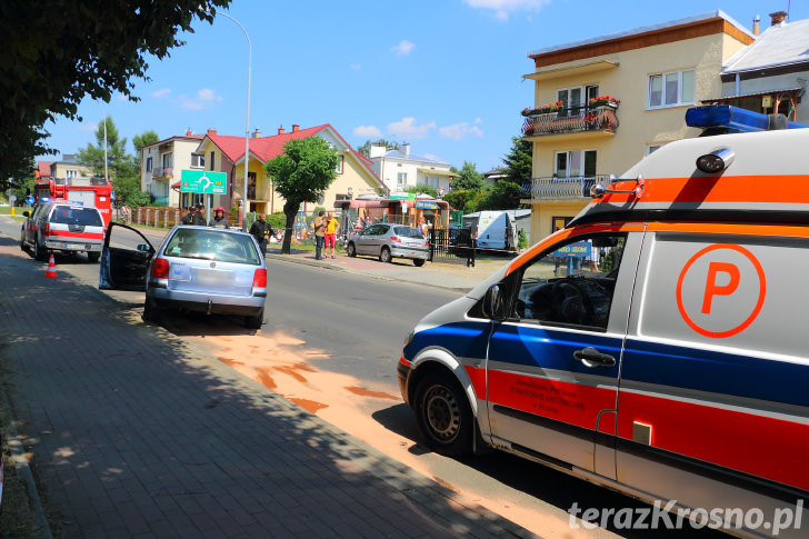 Wypadek na ul. Okrzei w Krośnie