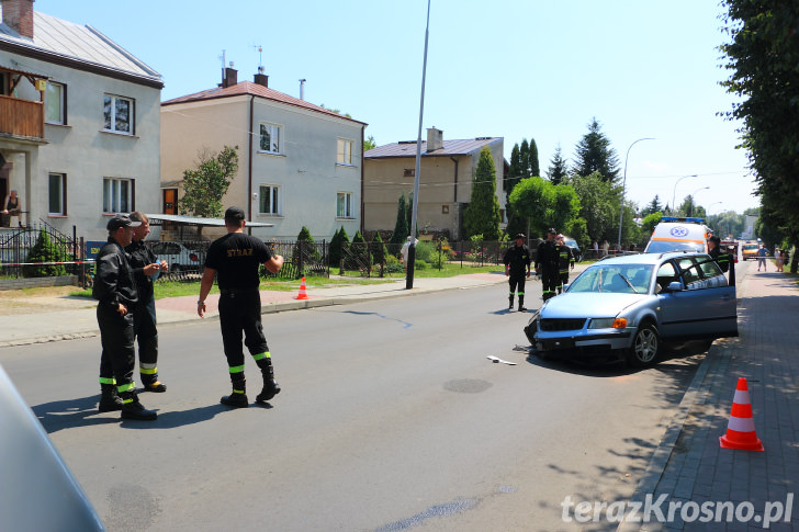 Wypadek na ul. Okrzei w Krośnie