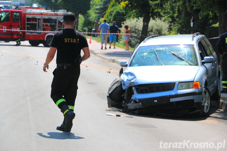 Wypadek na ul. Okrzei w Krośnie