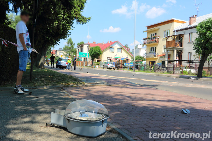 Wypadek na ul. Okrzei w Krośnie