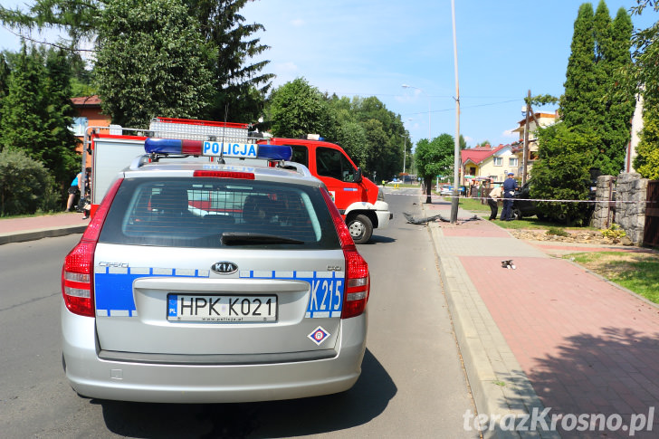 Wypadek na ul. Okrzei w Krośnie