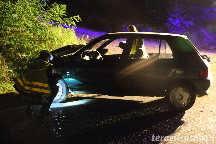 Renault wypadło z drogi w Korczynie