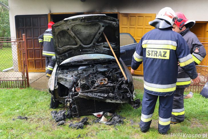 Pożar samochodu w Żarnowcu