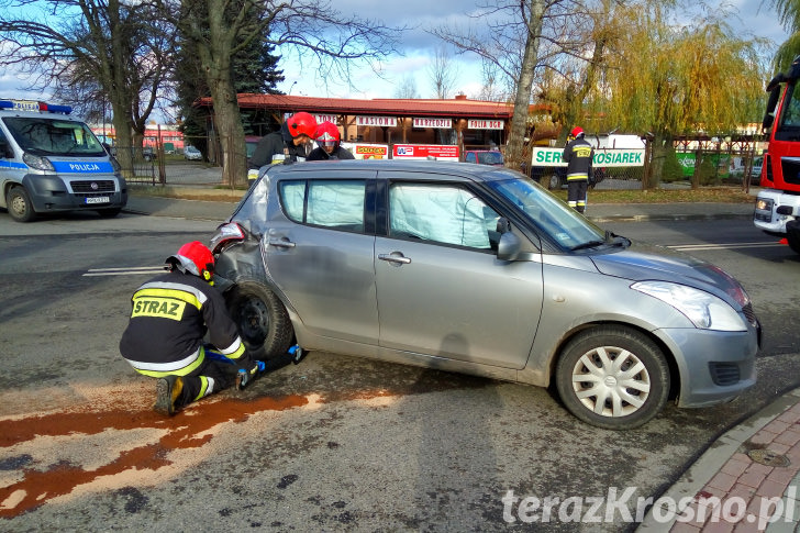 Zderzenie trzech samochodów na ul. Składowej w Krośnie