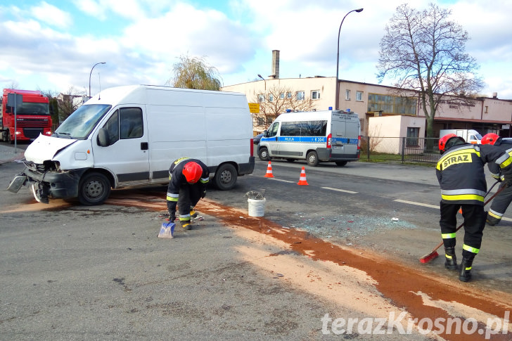 Zderzenie trzech samochodów na ul. Składowej w Krośnie