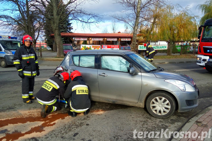 Zderzenie trzech samochodów na ul. Składowej w Krośnie