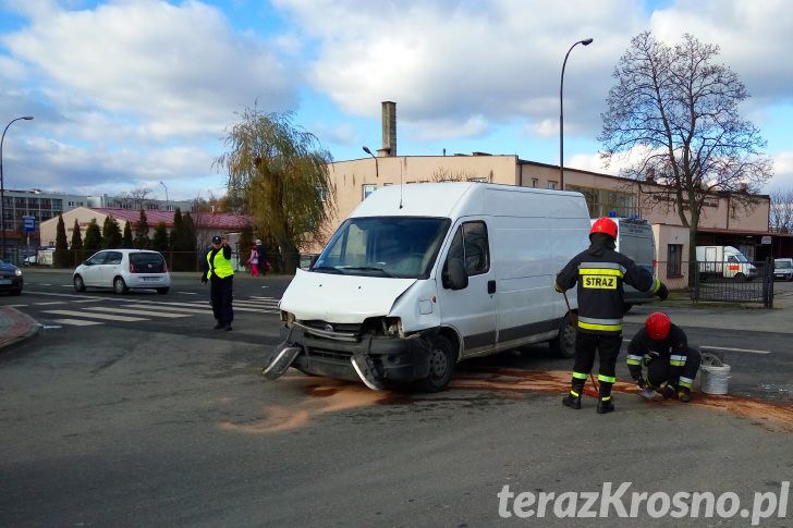 Zderzenie trzech samochodów na ul. Składowej w Krośnie