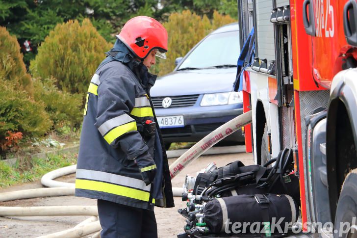 Pożar budynku w Odrzykoniu