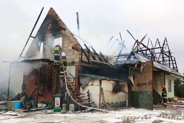 Pożar budynku w Odrzykoniu