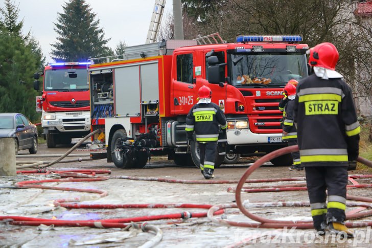 Pożar budynku w Odrzykoniu