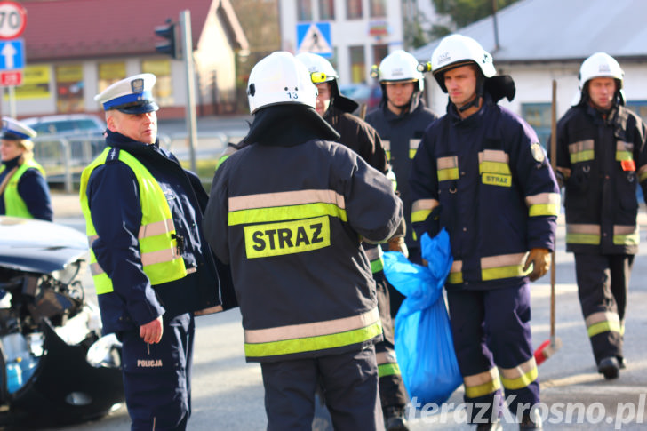 Kolizja na skrzyżowaniu w Krośnie