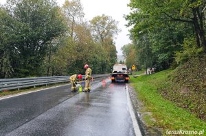 Zderzenie dwóch samochodów w Korczynie